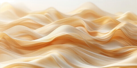 Fototapeta premium Abstract Waves of Creamy Beige Fabric Creating Soft Flowing Texture