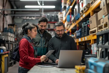 Vibrant small business scene unfolds open garage