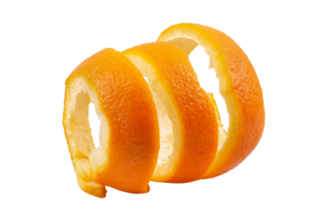 Orange peel isolated on white r transparent background