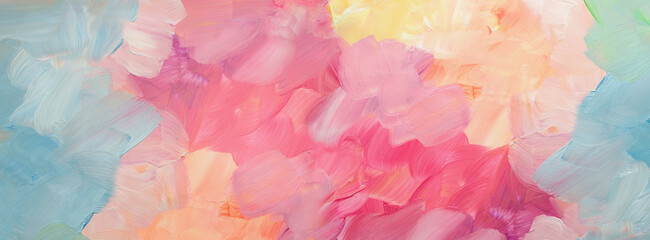 Art hand drawn watercolor and acrylic smear blot canvas painting. Abstract texture beige, pink...