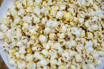 Close up top view for popcorn