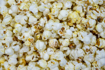 Close up top view for popcorn