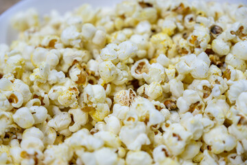 Close up top view for popcorn