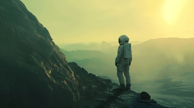 Astronaut. Space exploration. Flight to other planets