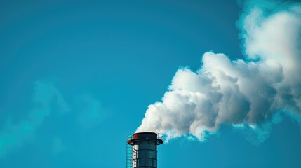 Air separating plant under clear blue sky on a sunny day with space for text