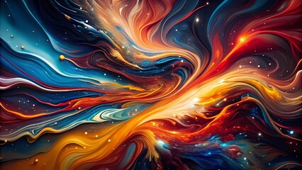 Vibrant Abstract Art Wallpaper with Dynamic Swirls of Colorful Energy