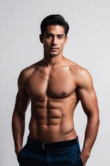 Fototapeta premium Jeune homme séduisant torse nu plein de charisme 