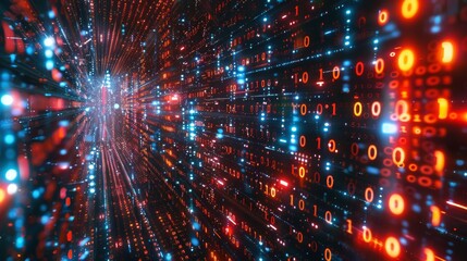 Fototapeta premium Digital data concept. Binary code. High quality photo