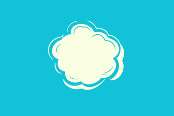 Sprechblase im Comic-Stil auf blauem Hintergrund