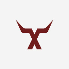 X horn logo design. Letter X with horn icon.