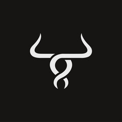 Simple bull logo twist design