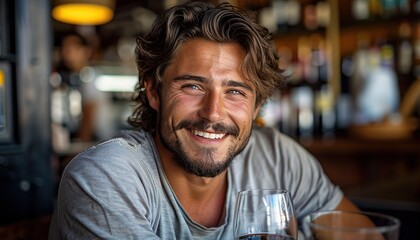 Fototapeta premium man drinking beer