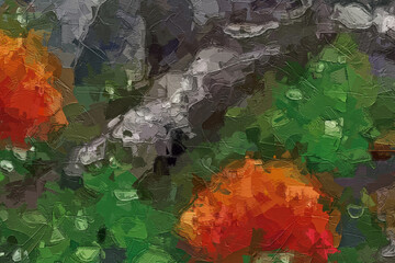 Oil painting and various flowers, birds, landscapes, chrysanthemums, beautiful wedding illustrations