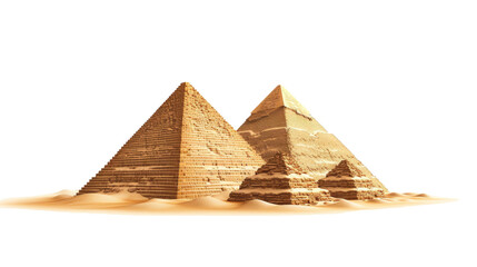 Giza pyramids isolated on a transparent background