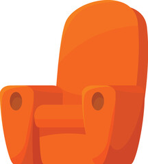 Comfortable orange cinema seat waiting for the projection to start