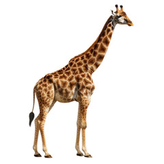 Fototapeta premium Full body image of a giraffe isolated on a white transparent background