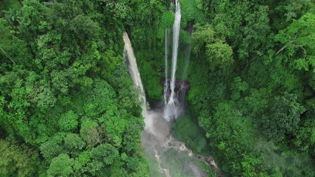 Aerial video of Sekumpul Falls 