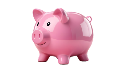 Pink piggy bank, cut out