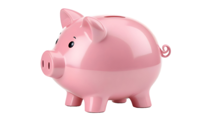 Pink piggy bank, cut out