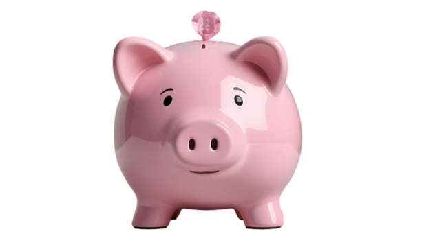 Pink piggy bank, cut out