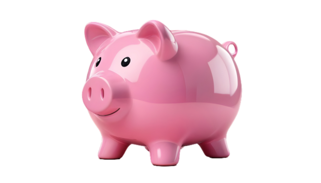 Pink piggy bank, cut out
