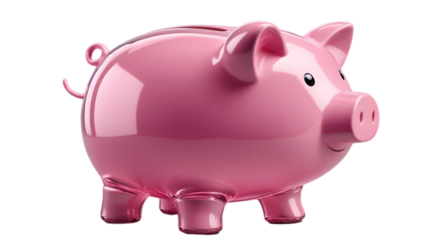 Pink piggy bank, cut out