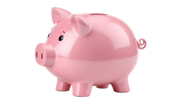 Pink piggy bank, cut out