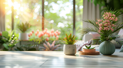 Modern blurring spring interior