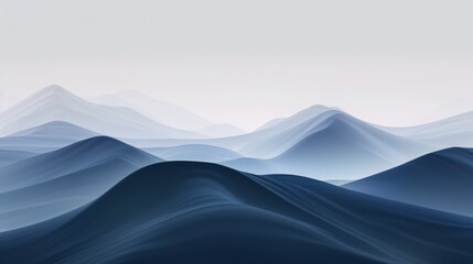 Fototapeta premium Hazy Blue Mountain Range at Dawn