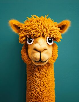 Portrait of a puppet alpaca