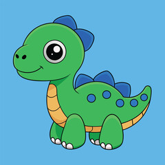 Adorable Dinosaur Vector Illustration: Cartoon, Clipart, Line Art Design