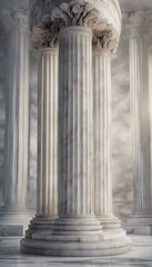 Marble greek column isolated on transparent