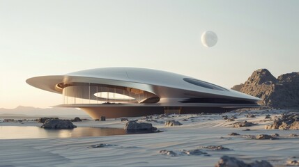 Futuristic Modern Home Design in a Desert Landscape