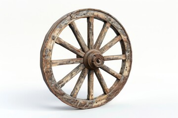 Obraz premium Decorative Accents. Antique Wooden Wagon Wheel - Vintage Rustic Home Decor Element