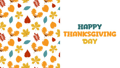 Happy Thanksgiving Day poster. Vector illustration