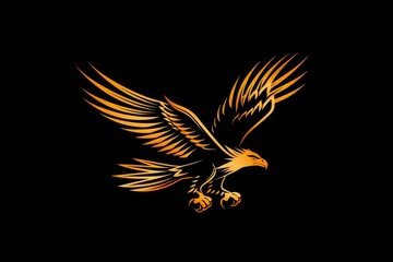 Obraz premium Mascot Hawk. Majestic Eagle Bird Symbol with Tattoo Design