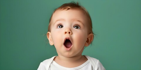 Developmental Milestones Infant's Progress in Babbling, Cooing, and Communication Skills. Concept Infant Milestones, Babbling Progress, Cooing Development, Communication Skills