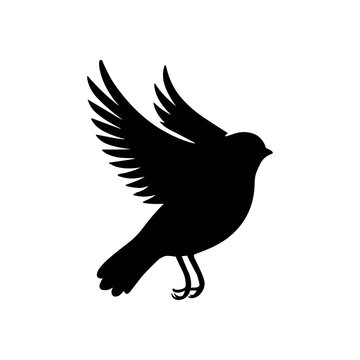 recommend clip art: Bird vector silhouette icon. Animal bird nature wildlife black sparrow hawk icon