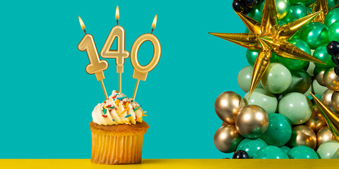 Birthday card number 140 - Cupcake with balloons