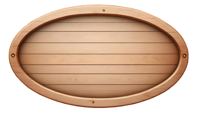 Oval wooden plank cut out