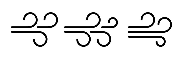 Wind blow line icon fresh vector cloud air isolated speed symbol. Wind blow air line icon logo.