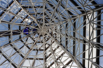 Fototapeta premium The glass dome cupola on the top of the roof 
