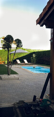 estancia vacacional, casa con piscina