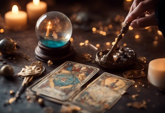 2 crystal cards tarot ball magic wand fortune card telling future chance cartomancy death life mystery mystic mysterious astrologer astrology astrological gypsy augury prediction spirit