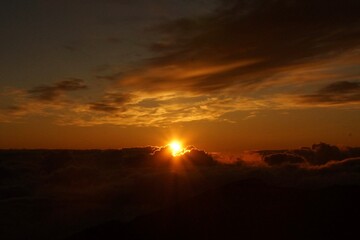 sunset in the mountains