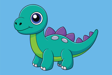Adorable Dinosaur Vector Illustration: Cartoon, Clipart, Line Art Design