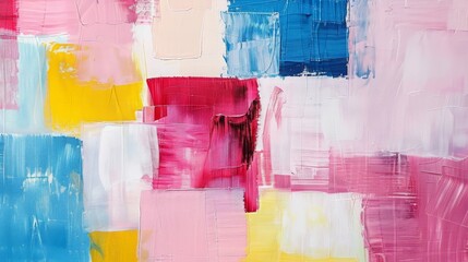 Naklejka premium Seamless pattern background with Closeup of abstract rough colorful multicolored art painting texture with oil brushstroke pallet knife paint on canvas