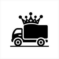 Crown truck silhouette design vector eps