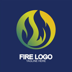 Fire logo design simple concept Premium Vector