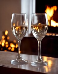 living glasses room two front lifestyle fireplace wine home design of relax champaign